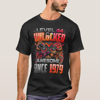 Camiseta Nivel 44 desbloqueado increíble desde 1979 44º cum