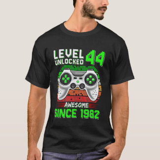 Camiseta Nivel 44 Desbloqueado Increíble Desde 1982 Jugador