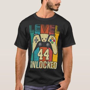Camiseta Nivel 44 Video Gamer desbloqueado 44 cumpleaños