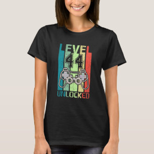 Camiseta Nivel 44 Video Gamer desbloqueado 44th Birthday Te