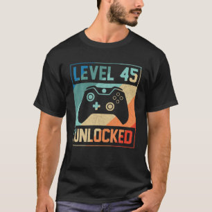 Camiseta Nivel 45 Desbloqueado 45º Video Gamer 45º cumpleañ