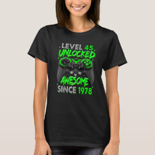 Camiseta Nivel 45 desbloqueado increíble desde 1978 45º cum