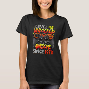 Camiseta Nivel 45 desbloqueado increíble desde 1978 45º cum