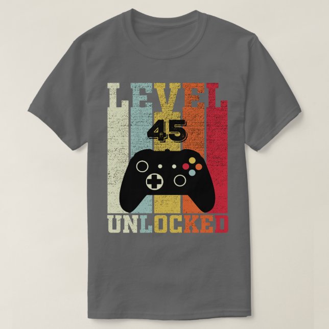 Camiseta Nivel 45 Vídeo divertido desbloqueado 45º regalo d (Diseño del anverso)