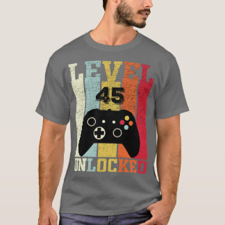 Camiseta Nivel 45 Vídeo divertido desbloqueado 45º regalo d