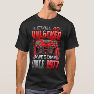 Camiseta Nivel 46 Desbloqueado desde 1977 46º cumpleaños