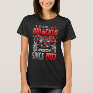 Camiseta Nivel 46 Desbloqueado desde 1977 46º cumpleaños