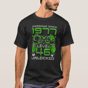 Camiseta Nivel 46 Desbloqueado desde 1977 46º cumpleaños