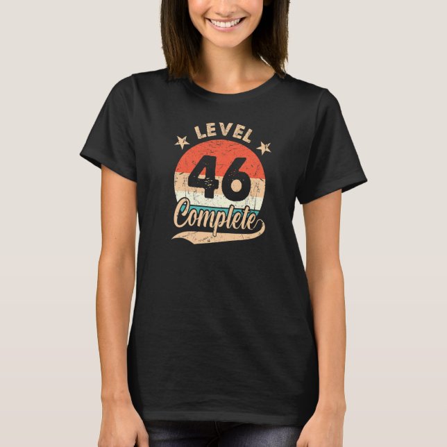 Camiseta Nivel 46 Retro Completo 46º Aniversario Boda De O (Anverso)