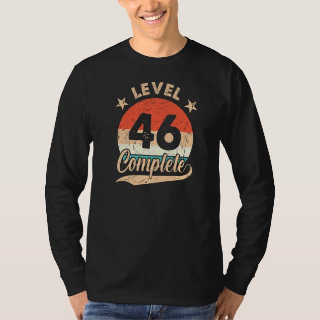 Camiseta Nivel 46 Retro Completo 46º Aniversario Boda De O (Anverso)