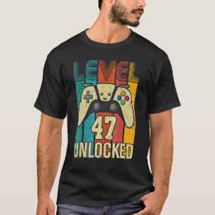 Camiseta Nivel 47 Video Gamer desbloqueado 47 cumpleaños