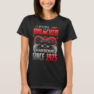 Camiseta Nivel 48 desbloqueado increíble desde 1975 48º cum