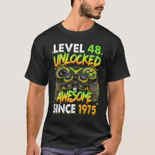 Camiseta Nivel 48 desbloqueado increíble desde 1975 48º cum