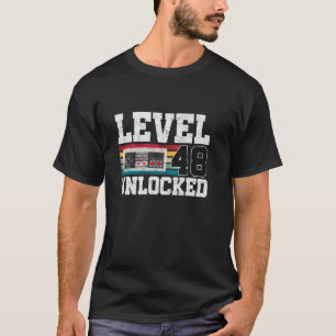 Camiseta Nivel 48 Desbloqueado Regalo de 48 Años Videojugad