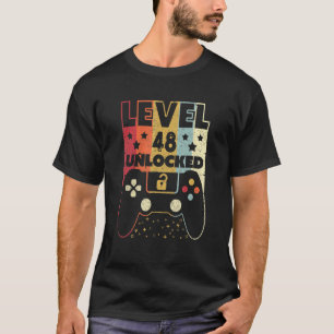 Camiseta Nivel 48 Video Gamer desbloqueado 48th Birthday Te