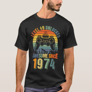 Camiseta Nivel 49 Desbloqueado Cumpleaños 49 Jugador 1974 C