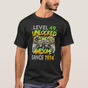 Camiseta Nivel 49 Desbloqueado desde 1974 49º cumpleaños