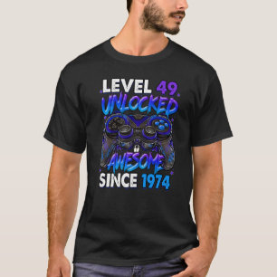 Camiseta Nivel 49 Desbloqueado desde 1974 49º cumpleaños
