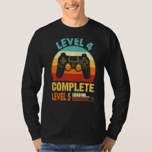 Camiseta Nivel 4 Completo 4 Aniversario Gracioso Cuarto Bod