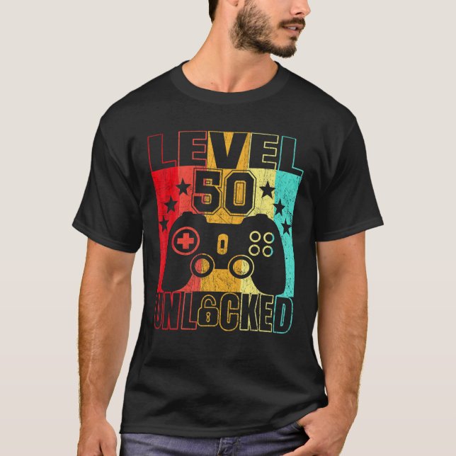 Camiseta Nivel 50 50 años BDay Hombres 50 (Anverso)