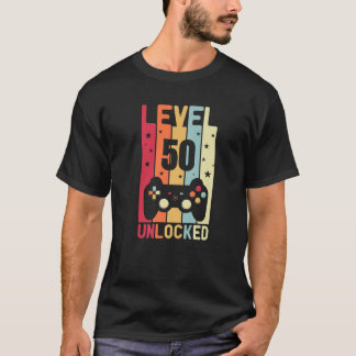 Camiseta Nivel 50 Cumpleaños Desbloqueado 50 Años