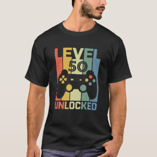 Camiseta Nivel 50 Desbloqueado 50 años de edad Video Gamer