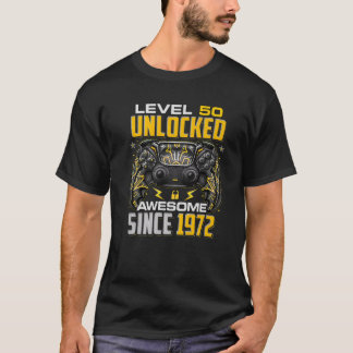 Camiseta Nivel 50 Desbloqueado Impresionante Desde 1972 50º