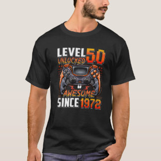 Camiseta Nivel 50 Desbloqueado Impresionante Desde 1972 50º