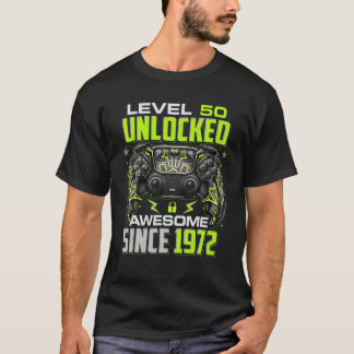 Camiseta Nivel 50 Desbloqueado Impresionante Desde 1972 50º