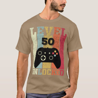 Camiseta Nivel 50 Desbloqueado Video Divertido Jugador Cump