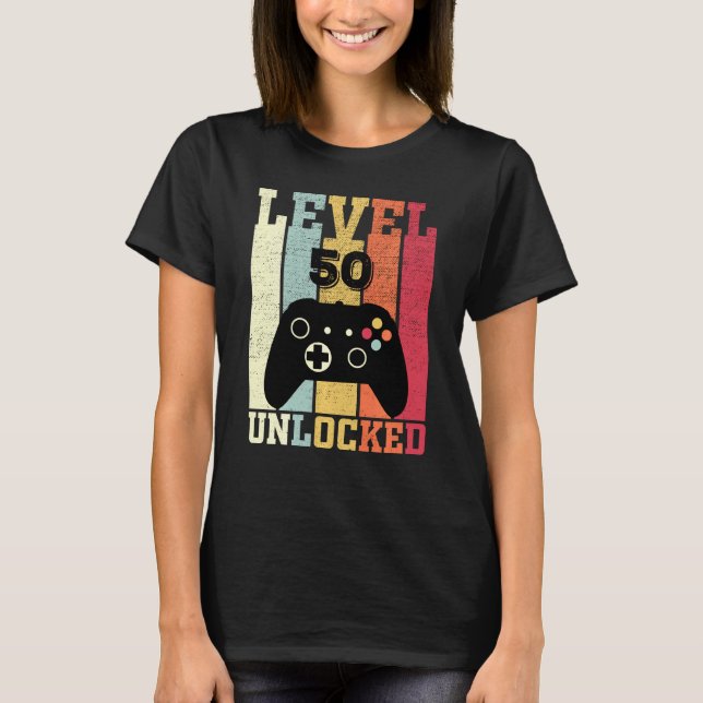 Camiseta Nivel 50 Video Gamer desbloqueado 50 cumpleaños 1 (Anverso)