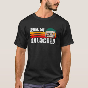 Camiseta Nivel 50 Videojuegos desbloqueados 50 cumpleaños s