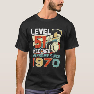 Camiseta Nivel 51 Desbloqueado Impresionante Desde 1970 51