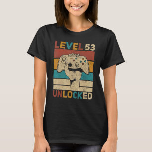 Camiseta Nivel 53 Desbloqueado 53 cumpleaños Jugador de 53