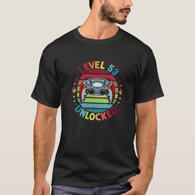 Camiseta Nivel 53 Desbloqueado Impresionante Desde 1968 53º (Anverso)