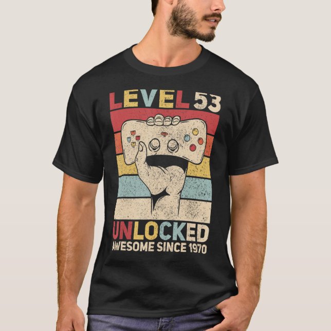 Camiseta Nivel 53 Hombres De 53 Años Desbloqueados Equipo d (Anverso)
