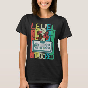 Camiseta Nivel 54 Video Gamer desbloqueado 54º cumpleaños