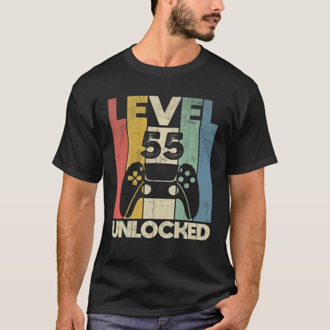 Camiseta Nivel 55 años de edad Graciosa 55º cumpleaños desb (Anverso)
