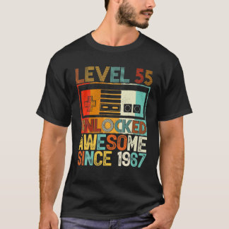Camiseta Nivel 55 Desbloqueado Desde 1967 55º Cumpleaños