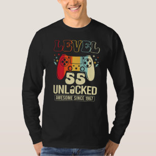 Camiseta Nivel 55 Desbloqueado Impresionante videojuego 196