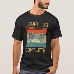 Camiseta Nivel 58 Jugador De Vídeo Completo - 58ª Anive Bod