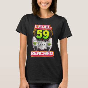 Camiseta Nivel 59 Logró el videojuego 59º cumpleaños