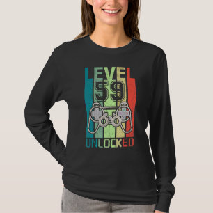 Camiseta Nivel 59 Video Gamer desbloqueado 59º cumpleaños T