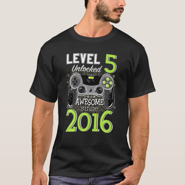 Camiseta Nivel 5 Desbloqueado desde 2016 Video Gamer 5t (Anverso)