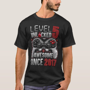 Camiseta Nivel 5 Desbloqueado desde 2017 5º cumpleaños