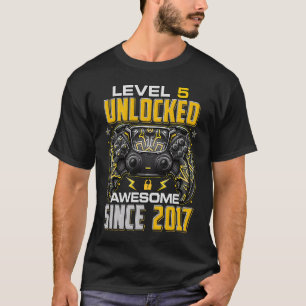 Camiseta Nivel 5 Desbloqueado desde 2017 5º cumpleaños G