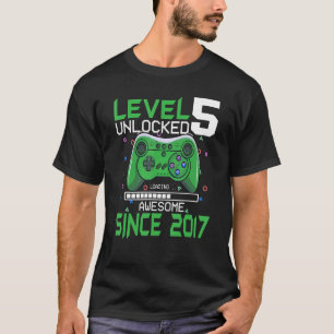 Camiseta Nivel 5 Desbloqueado desde 2017 5º cumpleaños G