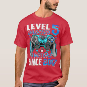 Camiseta Nivel 5 Desbloqueado desde 2017 5º cumpleaños G