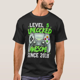 Camiseta Nivel 5 Desbloqueado desde 2018 5º cumpleaños G