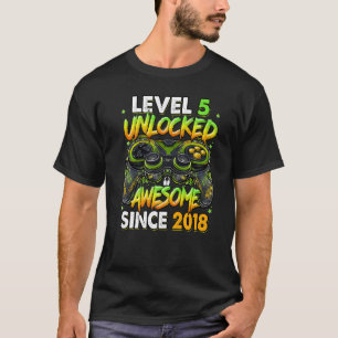 Camiseta Nivel 5 Desbloqueado desde 2018 5º cumpleaños G